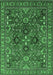 Machine Washable Oriental Emerald Green Industrial Area Rugs, wshurb733emgrn