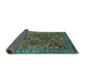 Sideview of Oriental Turquoise Industrial Rug, urb733turq