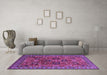 Machine Washable Oriental Purple Industrial Area Rugs in a Living Room, wshurb733pur
