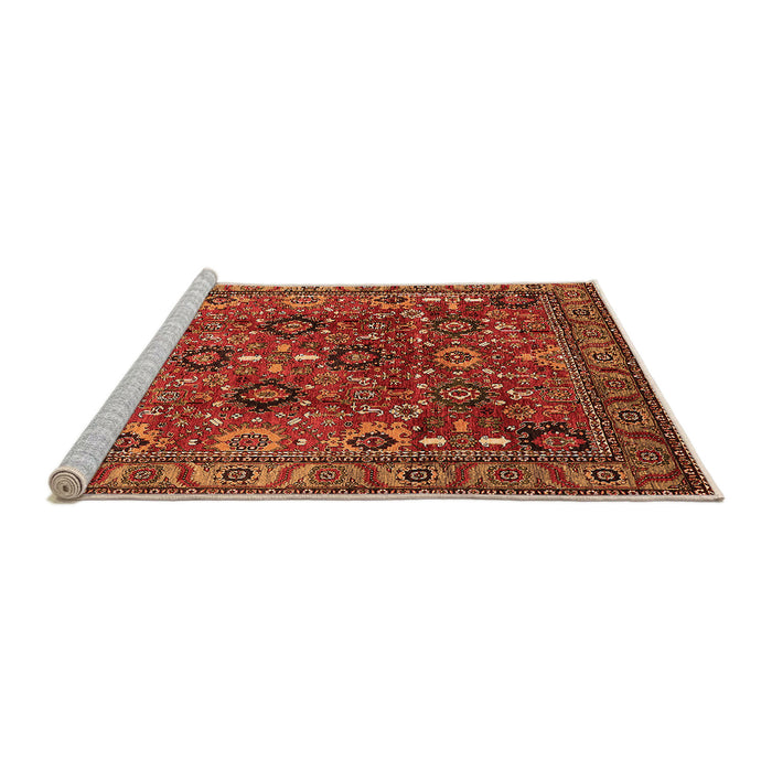 Sideview of Machine Washable Oriental Orange Industrial Area Rugs, wshurb733org
