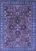 Machine Washable Oriental Blue Industrial Rug, wshurb733blu