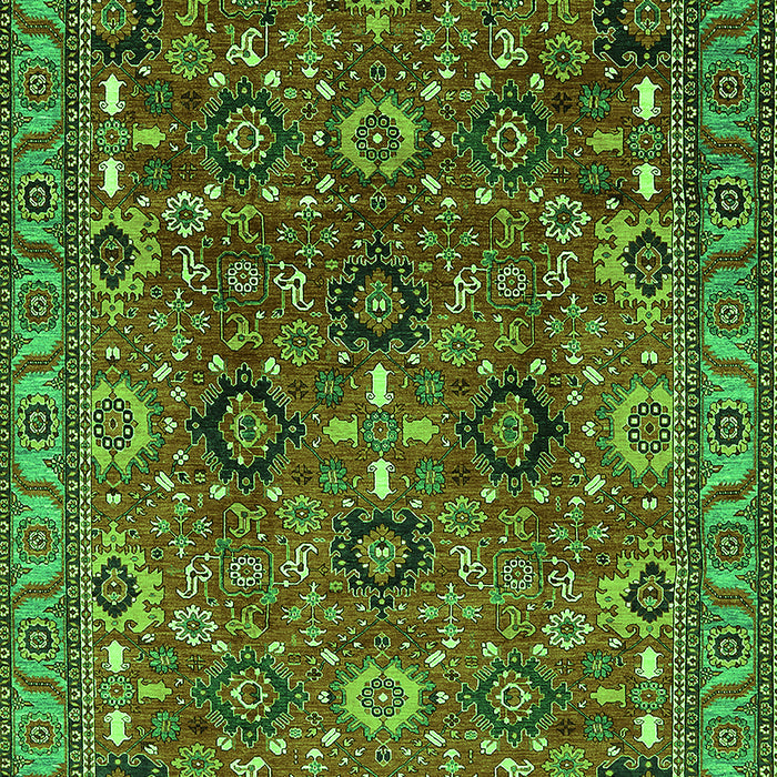 Machine Washable Oriental Green Industrial Area Rugs, wshurb733grn