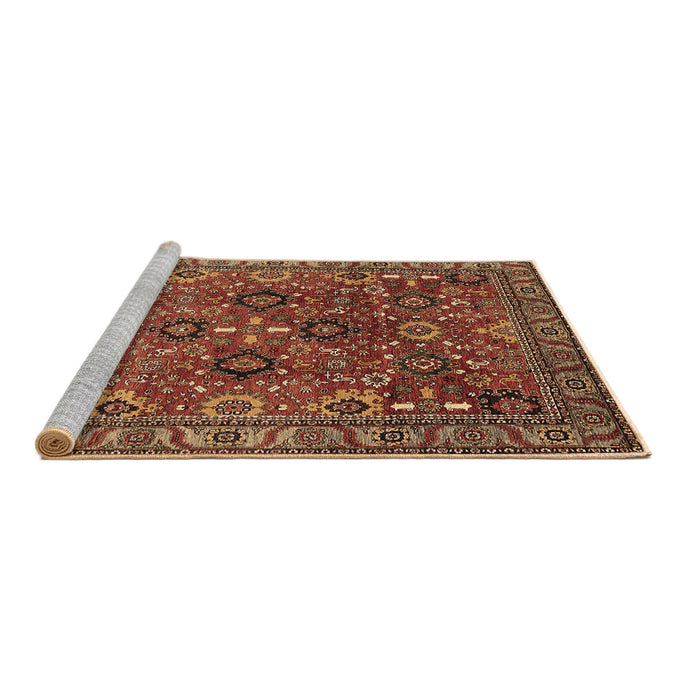 Sideview of Machine Washable Oriental Brown Industrial Rug, wshurb733brn