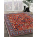 Mid-Century Modern Red Oriental Rug in Family Room, urb733