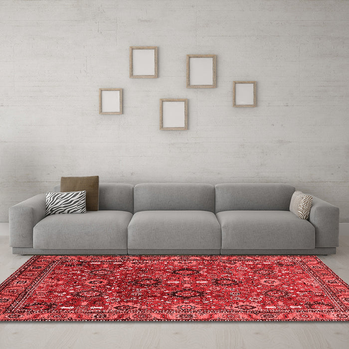 Industrial Red Washable Rugs
