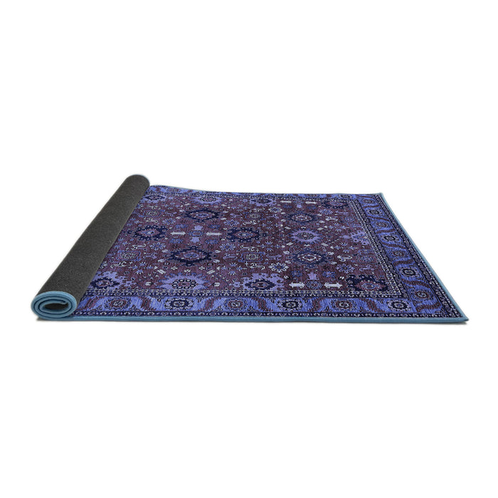 Sideview of Oriental Blue Industrial Rug, urb733blu