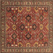 Square Oriental Brown Industrial Rug, urb733brn