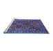 Sideview of Machine Washable Oriental Blue Industrial Rug, wshurb733blu