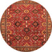 Round Oriental Orange Industrial Rug, urb733org