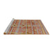 Sideview of Machine Washable Industrial Modern Camel Brown Rug, wshurb734