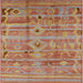 Square Mid-Century Modern Camel Brown Oriental Rug, urb734