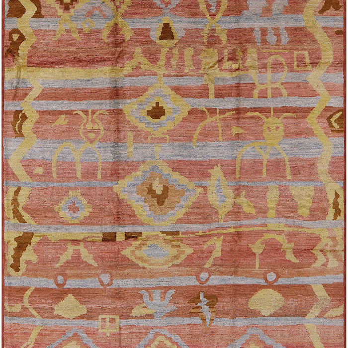 Mid-Century Modern Camel Brown Oriental Rug, urb734