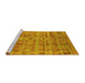 Sideview of Machine Washable Oriental Yellow Industrial Rug, wshurb734yw