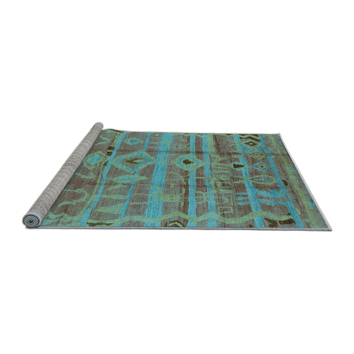 Sideview of Machine Washable Oriental Light Blue Industrial Rug, wshurb734lblu