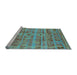 Sideview of Machine Washable Oriental Light Blue Industrial Rug, wshurb734lblu