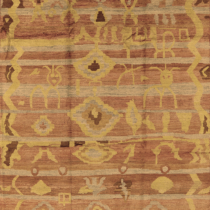 Machine Washable Oriental Brown Industrial Rug, wshurb734brn