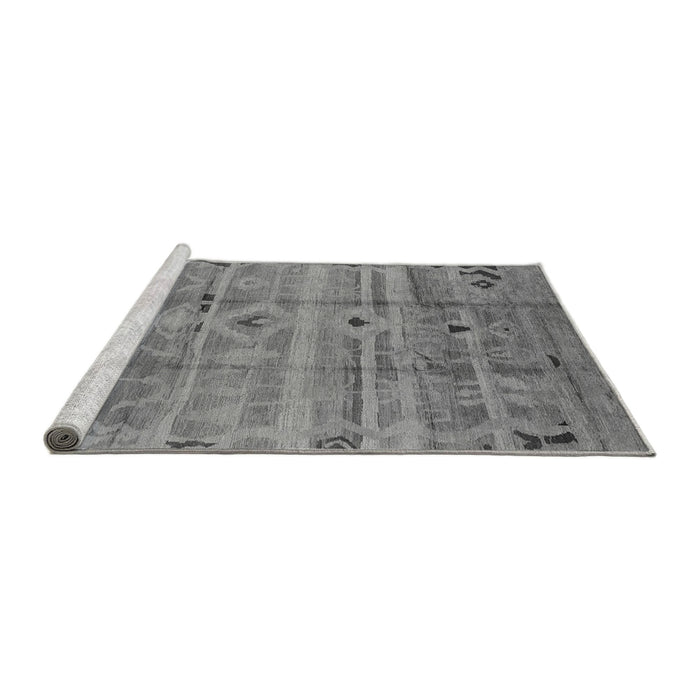 Sideview of Machine Washable Oriental Gray Industrial Rug, wshurb734gry