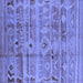 Square Machine Washable Oriental Blue Industrial Rug, wshurb734blu