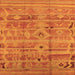 Square Machine Washable Oriental Orange Industrial Area Rugs, wshurb734org