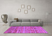 Machine Washable Oriental Purple Industrial Area Rugs in a Living Room, wshurb734pur