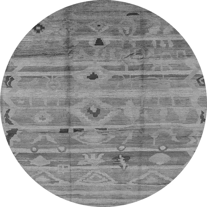 Round Oriental Gray Industrial Rug, urb734gry