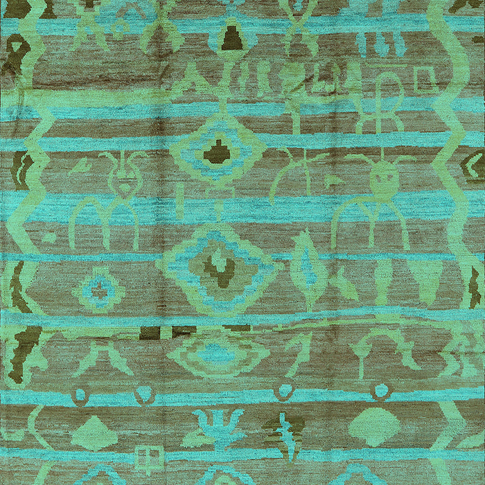 Machine Washable Oriental Turquoise Industrial Area Rugs, wshurb734turq