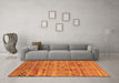 Machine Washable Oriental Orange Industrial Area Rugs in a Living Room, wshurb734org