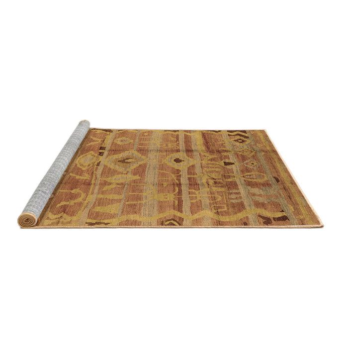 Sideview of Machine Washable Oriental Brown Industrial Rug, wshurb734brn