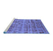 Sideview of Machine Washable Oriental Blue Industrial Rug, wshurb734blu