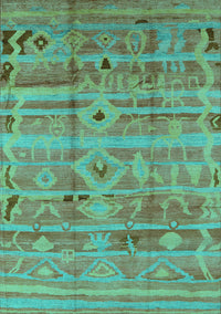 Oriental Turquoise Industrial Rug, urb734turq