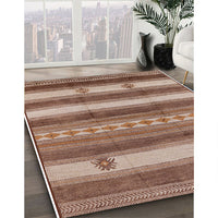 Mid-Century Modern Dark Salmon Pink Oriental Rug, urb735