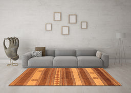 Machine Washable Oriental Orange Industrial Area Rugs in a Living Room, wshurb735org