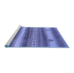 Sideview of Machine Washable Oriental Blue Industrial Rug, wshurb735blu