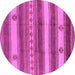 Round Oriental Pink Industrial Rug, urb735pnk