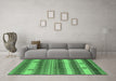 Machine Washable Oriental Emerald Green Industrial Area Rugs in a Living Room,, wshurb735emgrn