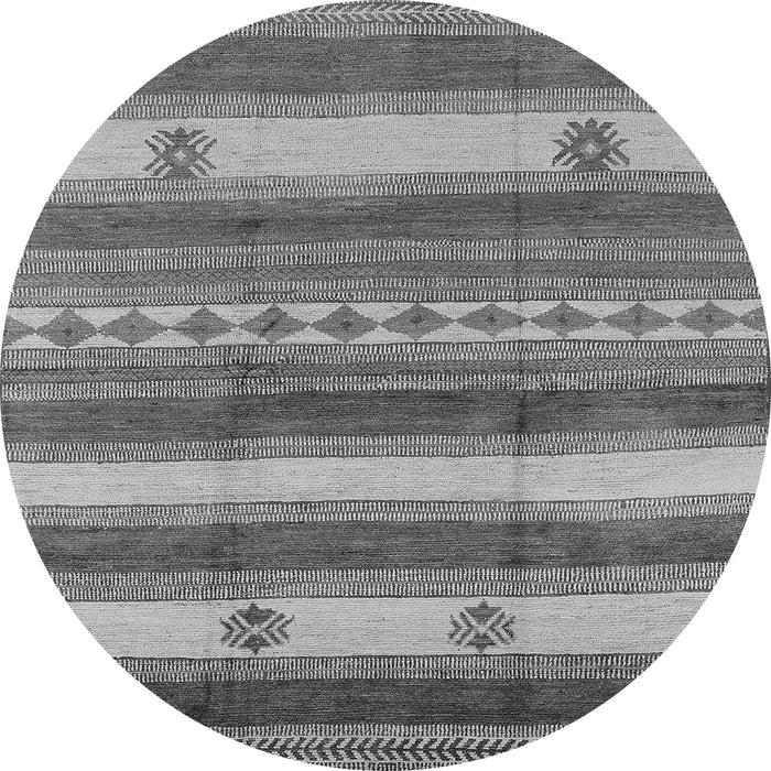 Round Oriental Gray Industrial Rug, urb735gry