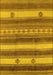 Machine Washable Oriental Yellow Industrial Rug, wshurb735yw