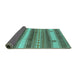 Sideview of Oriental Turquoise Industrial Rug, urb735turq