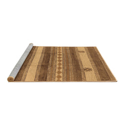 Sideview of Machine Washable Oriental Brown Industrial Rug, wshurb735brn