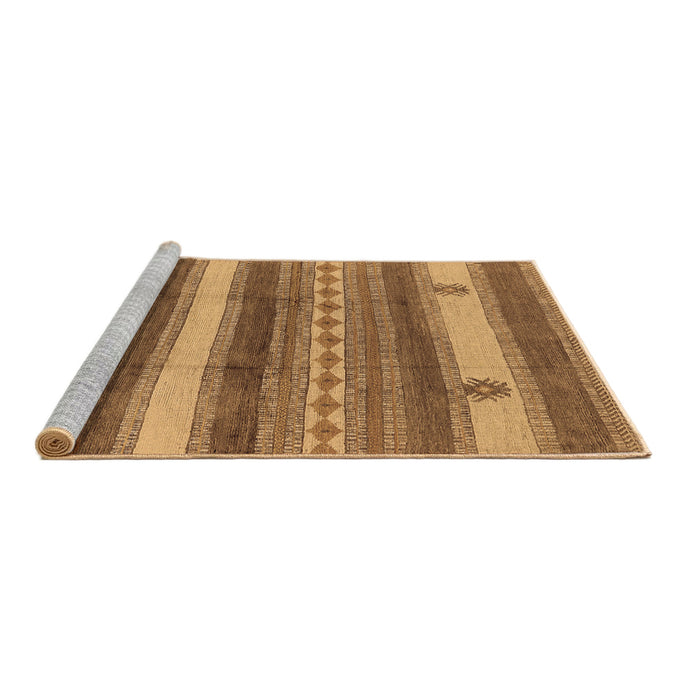 Sideview of Machine Washable Oriental Brown Industrial Rug, wshurb735brn