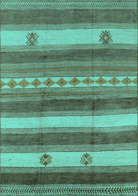 Oriental Turquoise Industrial Rug, urb735turq