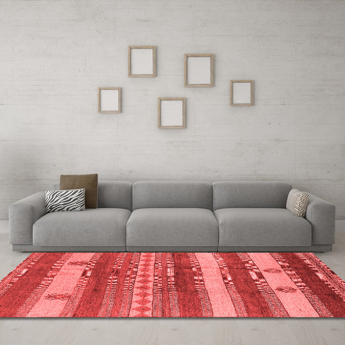 Industrial Red Washable Rugs