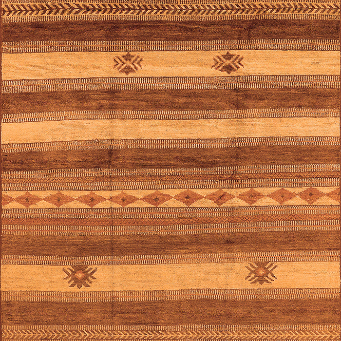 Square Oriental Orange Industrial Rug, urb735org