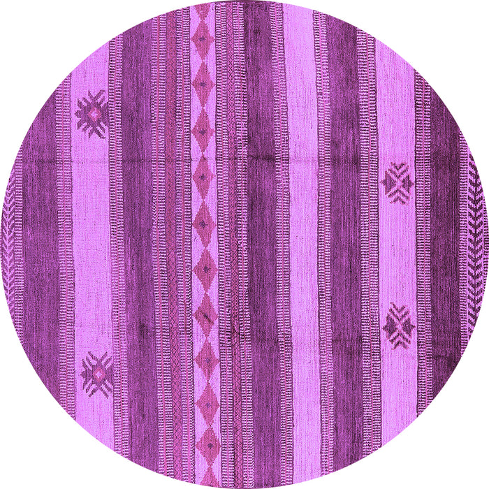 Round Machine Washable Oriental Purple Industrial Area Rugs, wshurb735pur