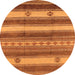Round Machine Washable Oriental Orange Industrial Area Rugs, wshurb735org