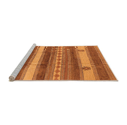 Sideview of Machine Washable Oriental Orange Industrial Area Rugs, wshurb735org