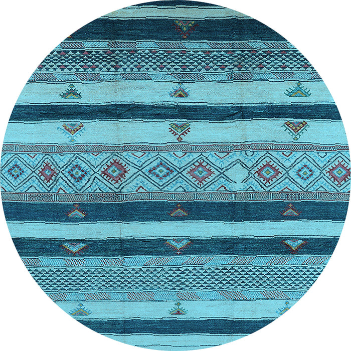 Round Oriental Light Blue Industrial Rug, urb736lblu
