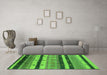 Machine Washable Oriental Green Industrial Area Rugs in a Living Room,, wshurb736grn