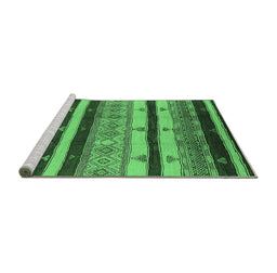 Sideview of Machine Washable Oriental Emerald Green Industrial Area Rugs, wshurb736emgrn