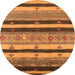 Round Oriental Orange Industrial Rug, urb736org